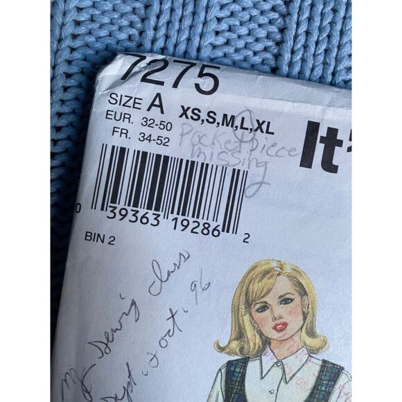 Simplicity 7275 Sewing pattern Jumper straight skirt size xs s m l - Picture 2 of 5